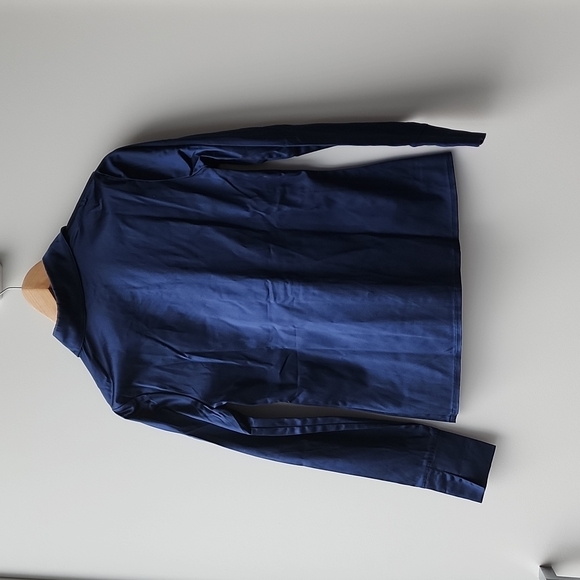 Vintage Cynthia Steffe Metallic Navy Button Down Shirt - Picture 8 of 8